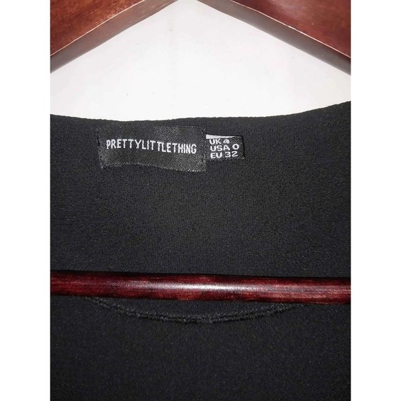 Short sleeve button up black dress by Pretty Little Thing Size 0 - Picture 3 of 3